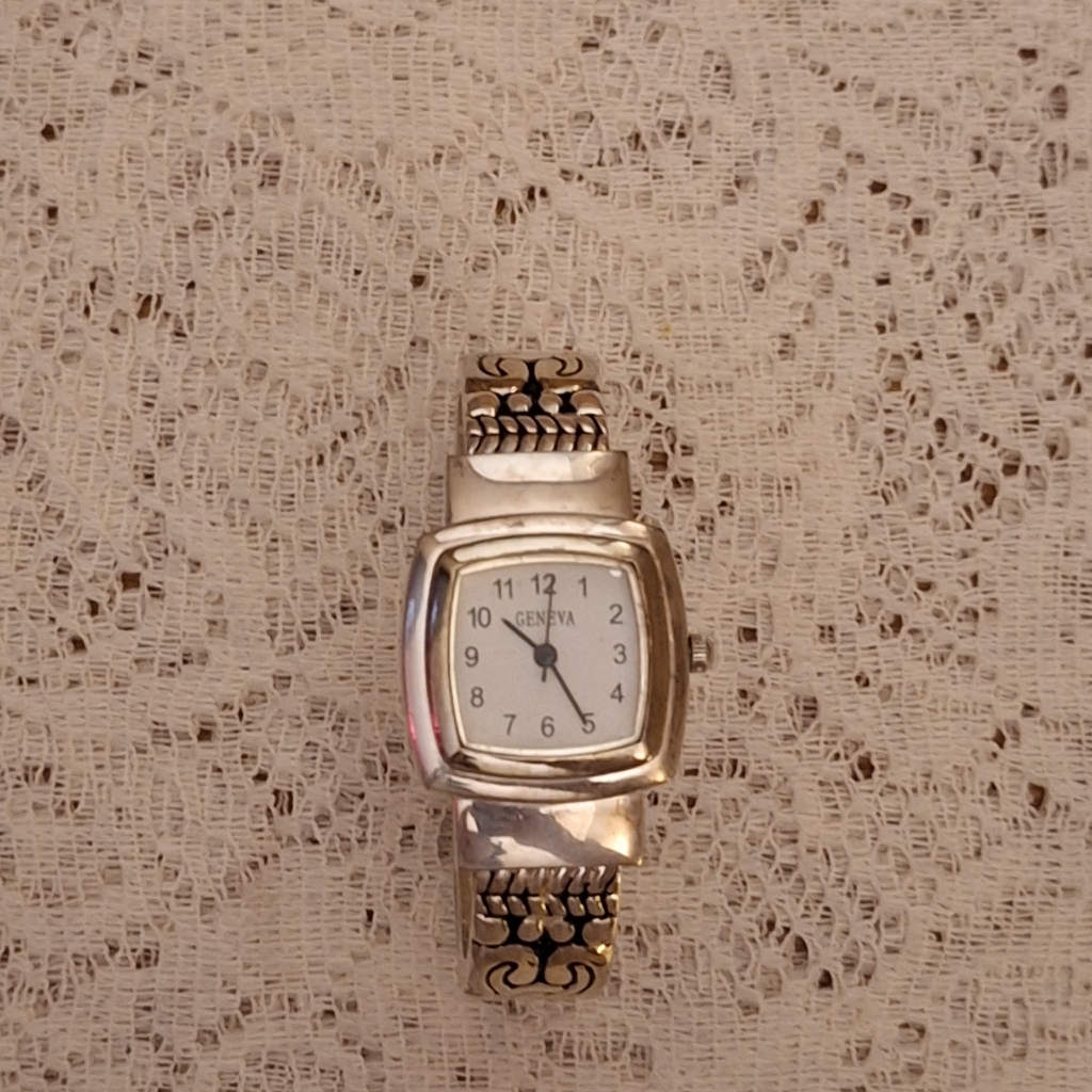 Geneva Stainless Steel Watch Vintage Works